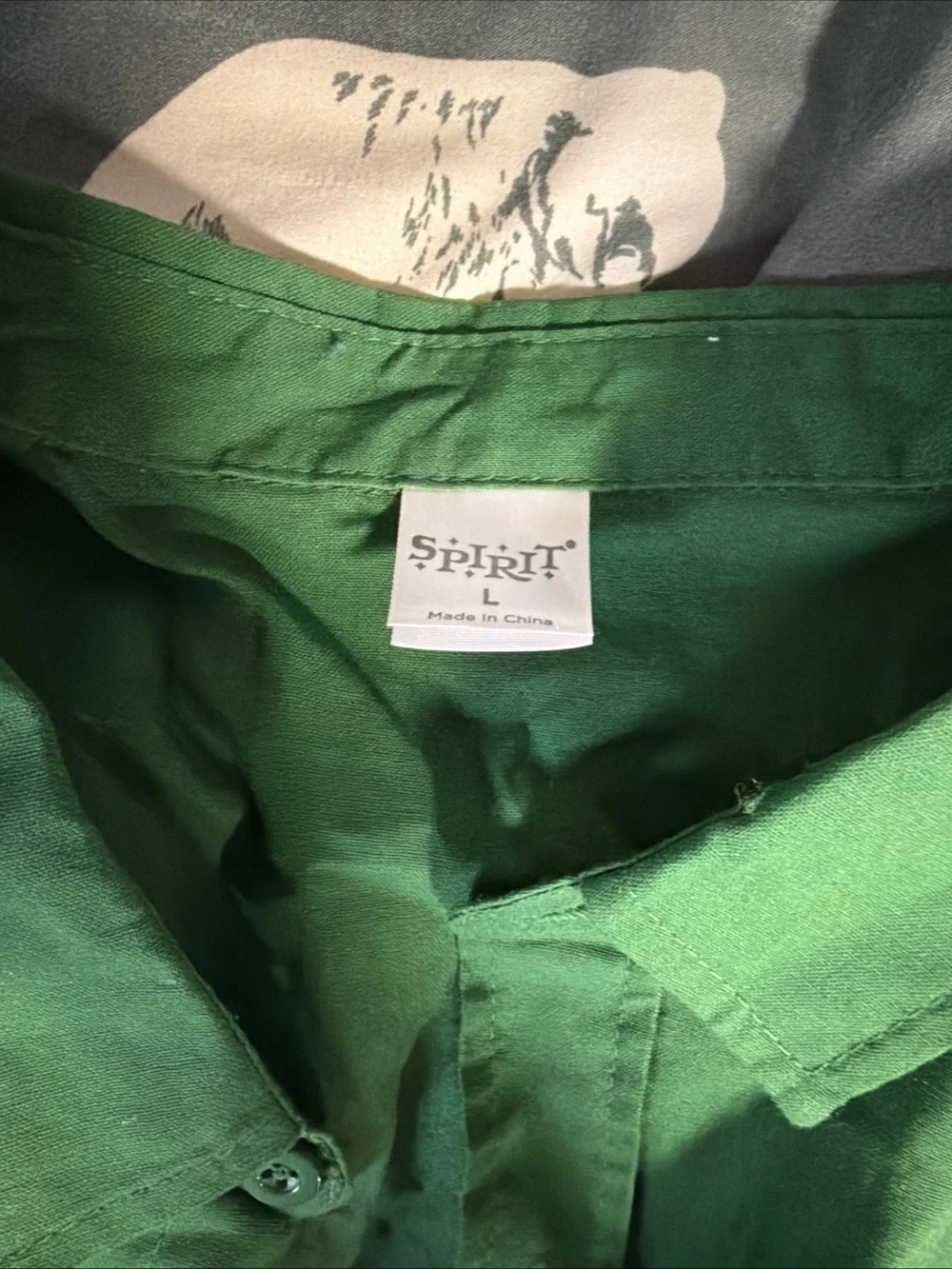 Spirit Halloween Green Work Shirt Jacket with 'Seed Supplier' Patch - Picture 2 of 6